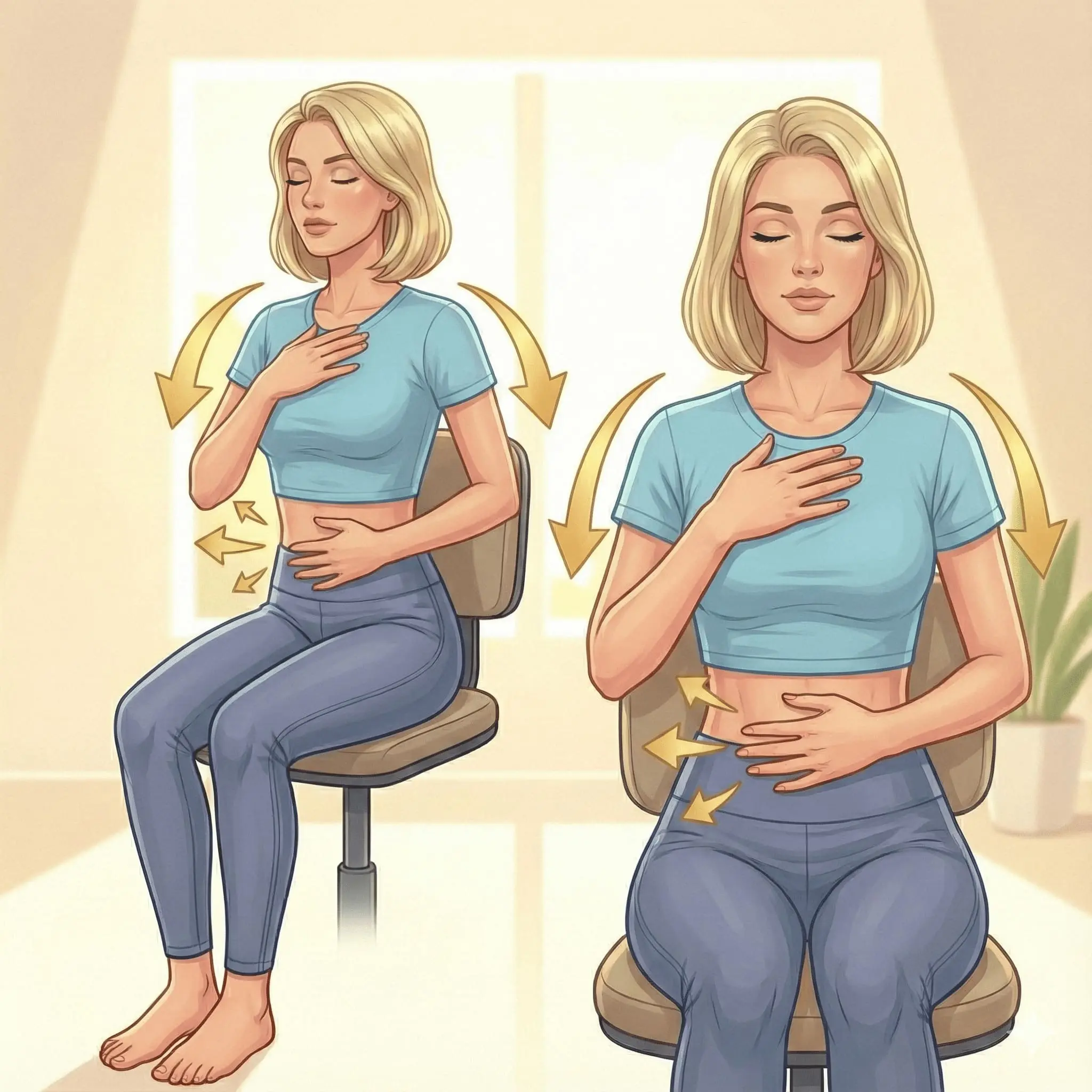 Respiração Diafragmática para Desligar os Ombros